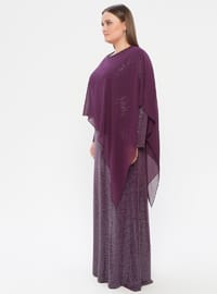Plum - Fully Lined - Crew neck - Plus Size Dress
