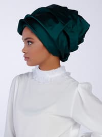 الأخضر الزمردي - من لون واحد - فيسكوز - حجابات جاهزة