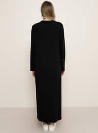 Black - Unlined - Crew neck - Viscose - Plus Size Dress