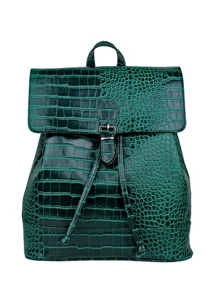 Petrol - Green - Backpack - Faux Leather - Backpacks - Housebags