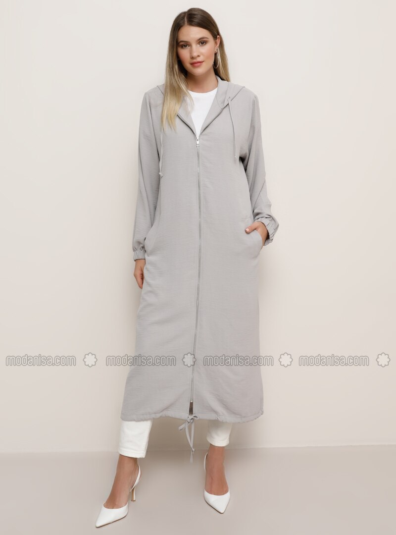 plus size gray coat