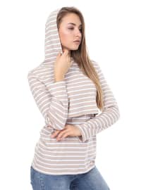 Beige - Stripe - - Maternity Tunic