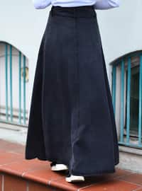 Black - Unlined - Denim - Skirt
