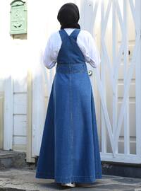 Blue - Unlined - Denim - Skirt