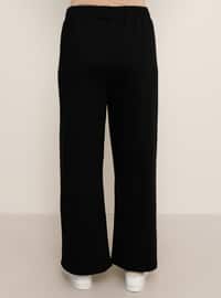 Black - - Plus Size Pants