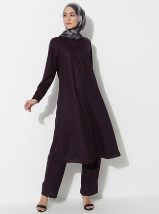 Necklace Tunic & Pants Co-Ord Purple