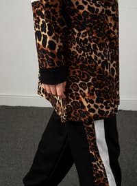 Black - Leopard - Unlined - Acrylic - - Suit