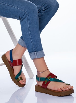 Red - Green - Sandal - Sandal - Ayakkabı Frekansı