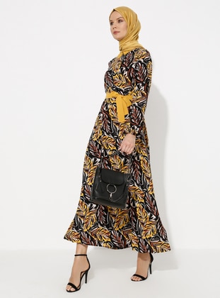 Floral Print Dress - Yellow - Meryem Acar