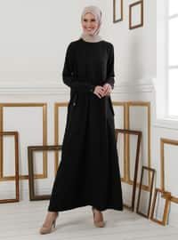 Pocket Detailed Dress - Black