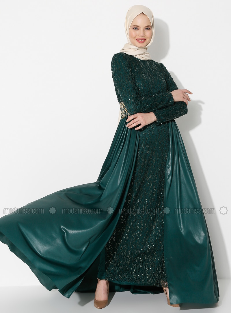emerald evening gown