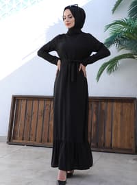 Volan Modest Dress Black