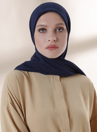 Navy Blue - Plain - Instant Scarf - DIFFERENZA