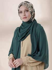 Floral Sequined Instant Hijab Emerald Green