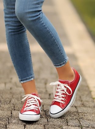 Casual - Red - Casual Shoes - Pembe Potin