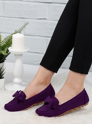 Purple - Flat - Flat Shoes - Renkli Butik
