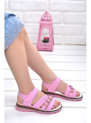Pink - Girls` Sandals - Şirin Bebe
