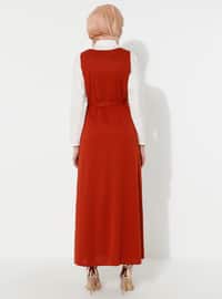 Terra Cotta - Sweatheart Neckline - Dress