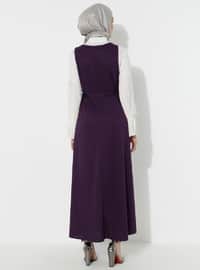 Purple - Sweatheart Neckline - Dress