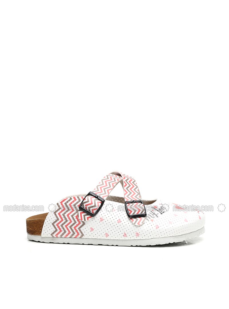 White - Pink - Sandal - Slippers