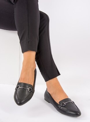 Black - Flat - Flat Shoes - Fox Shoes