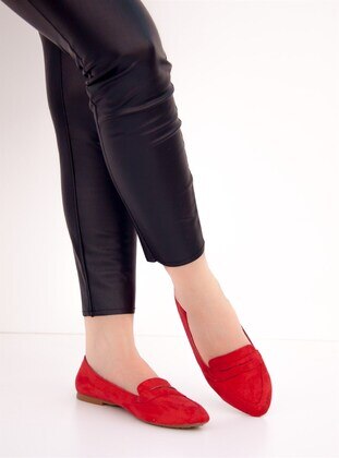 Red - Flat - Flat Shoes - Fox Shoes