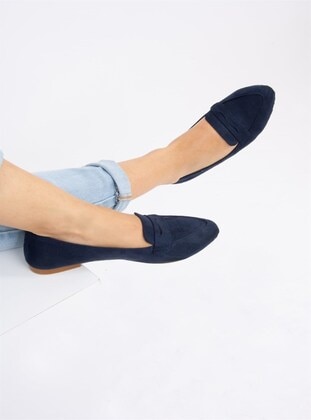 Navy Blue - Flat - Flat Shoes - Fox Shoes