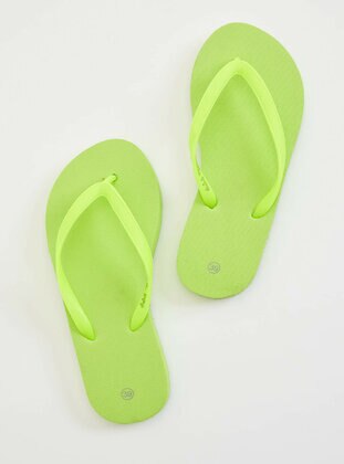 neon green slippers