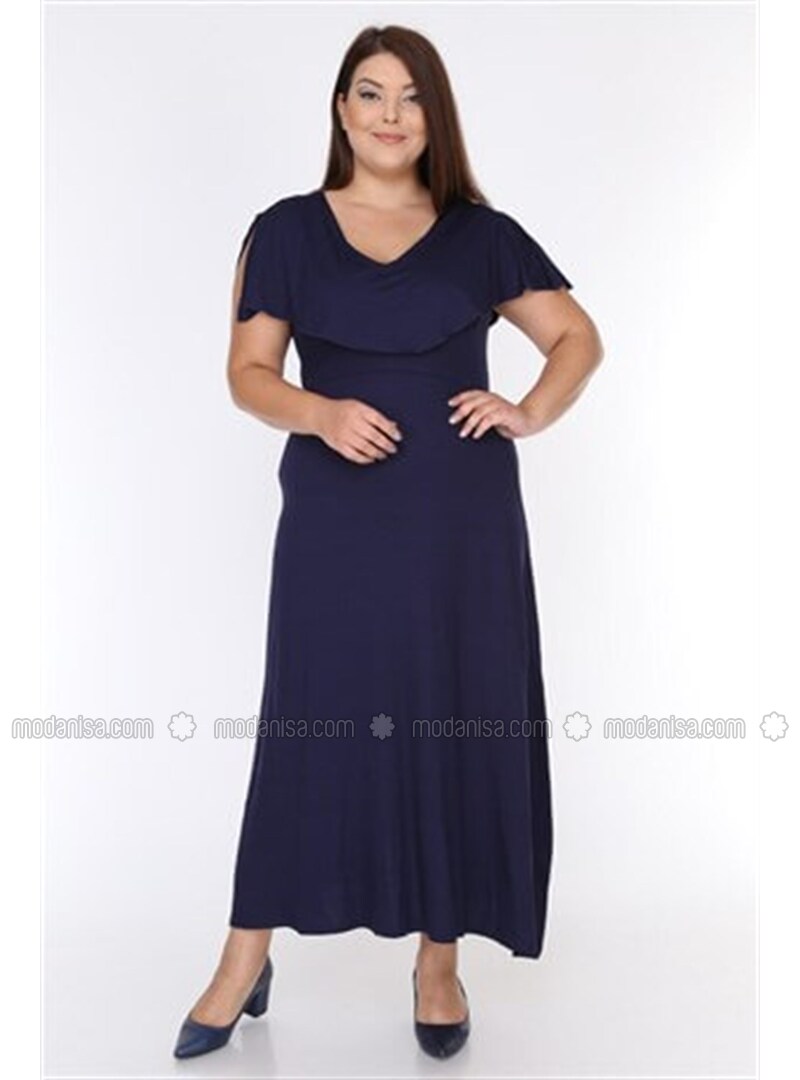 navy blue plus dress