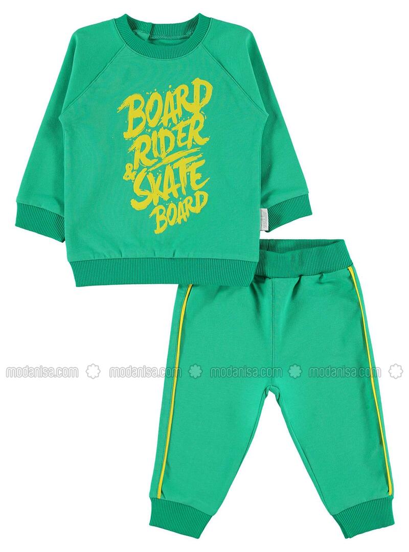 green baby suit