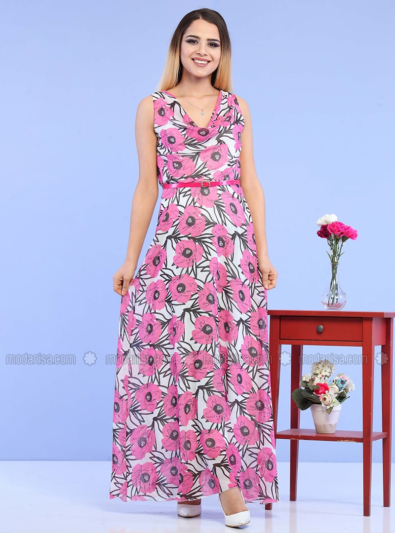 fuchsia floral dress