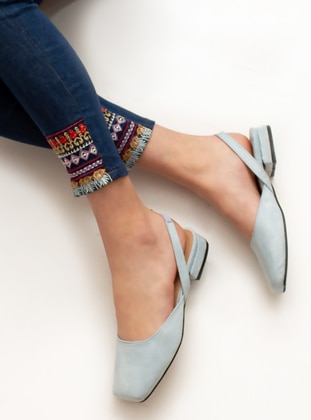 baby blue flat shoes