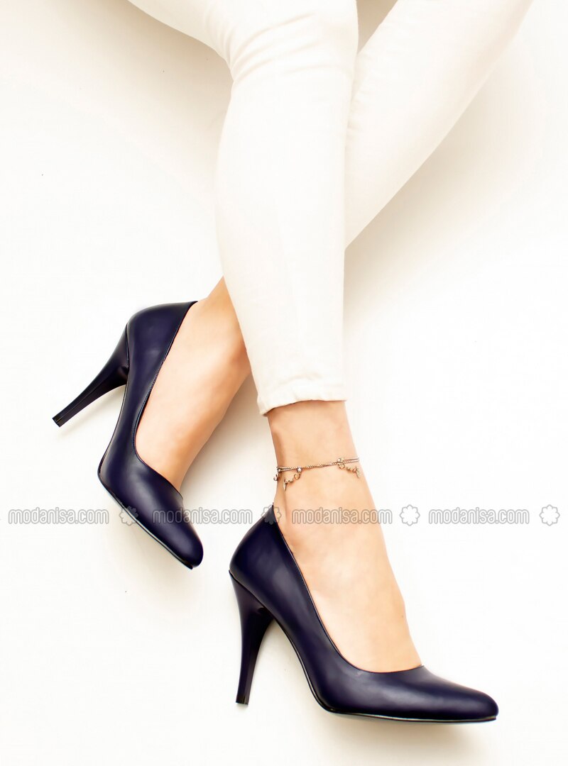 navy patterned heels