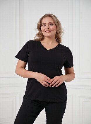 Black - Plus Size T-Shirts - RMG XXL