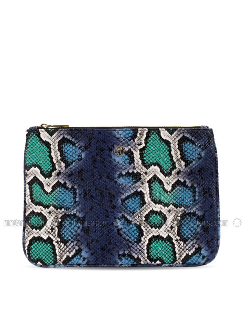 blue clutch purse