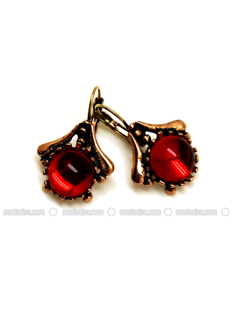 Gold - Bronze - Red - Earring