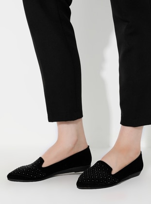 Black - Flat - Flat Shoes - Dilipapuç