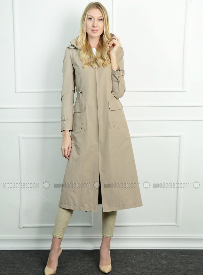 Beige Fully Lined Trench Coat