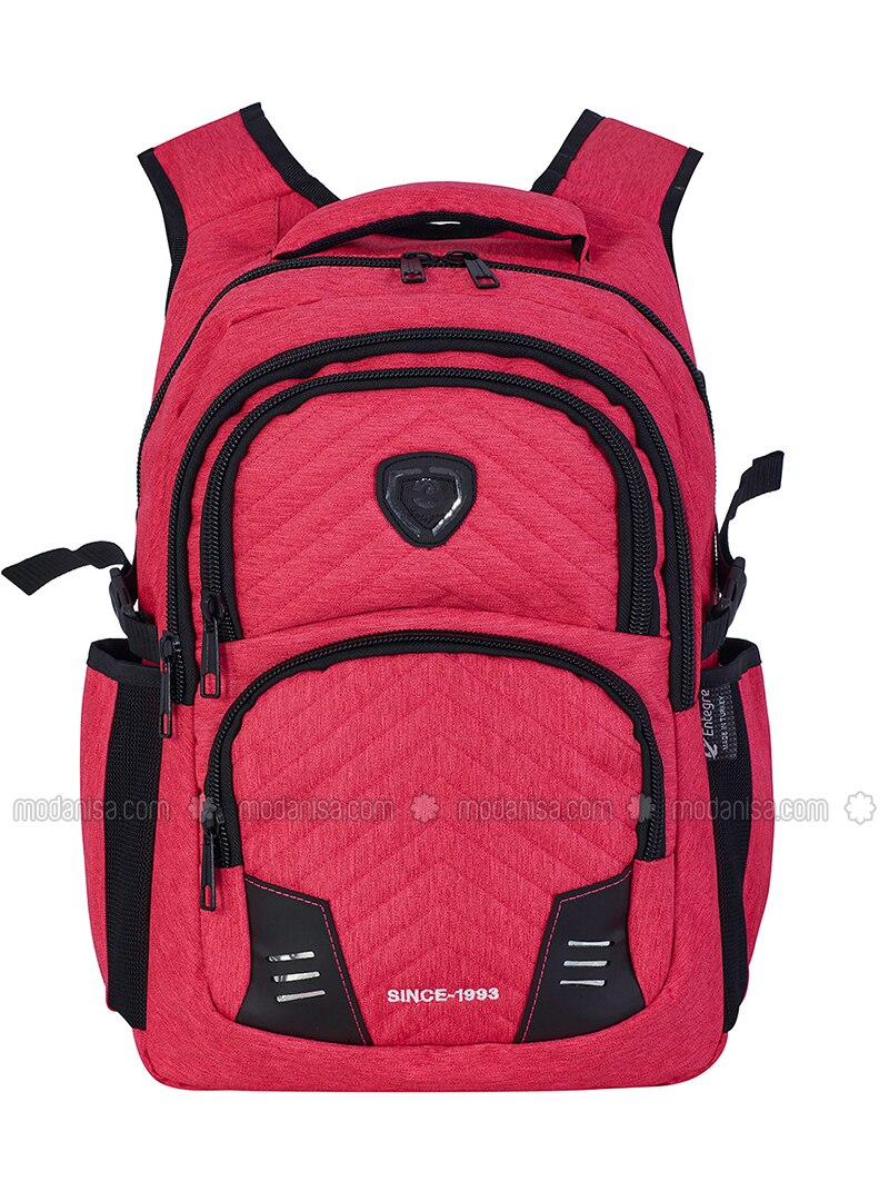 red pink backpack