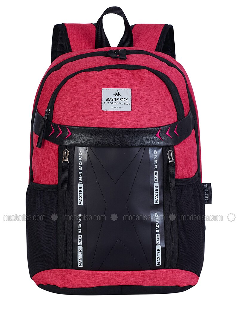 red pink backpack