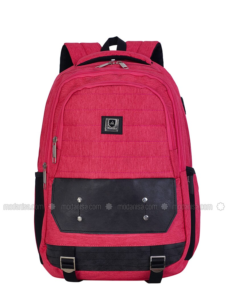 red pink backpack