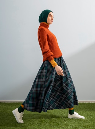 Green - Green - Plaid - Unlined - Cotton - Green - Plaid - Unlined - Cotton - Green - Plaid - Unlined - Cotton - Green - Plaid - Unlined - Cotton - Skirt