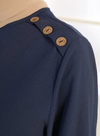 Button Detailed Tunic - Indigo