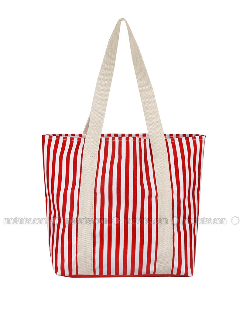 red beach bag