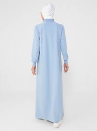 Blue - Polo neck - - Dress