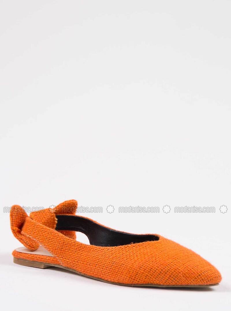 orange flat shoes