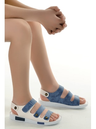 Orthopedic Boys Sandals Slippers Blue White Mixed