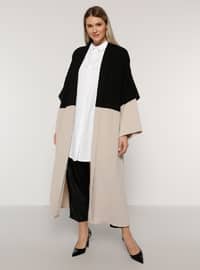 Black - Stone - Unlined - Plus Size Coat