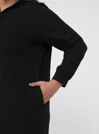 Oversize Zipper Detailed Tunic - Black