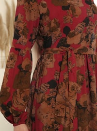 Patterned Dress - Damson